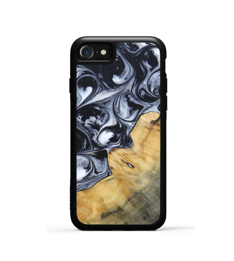 iPhone SE Wood+Resin Phone Case - Clint (Black & White, 695873)