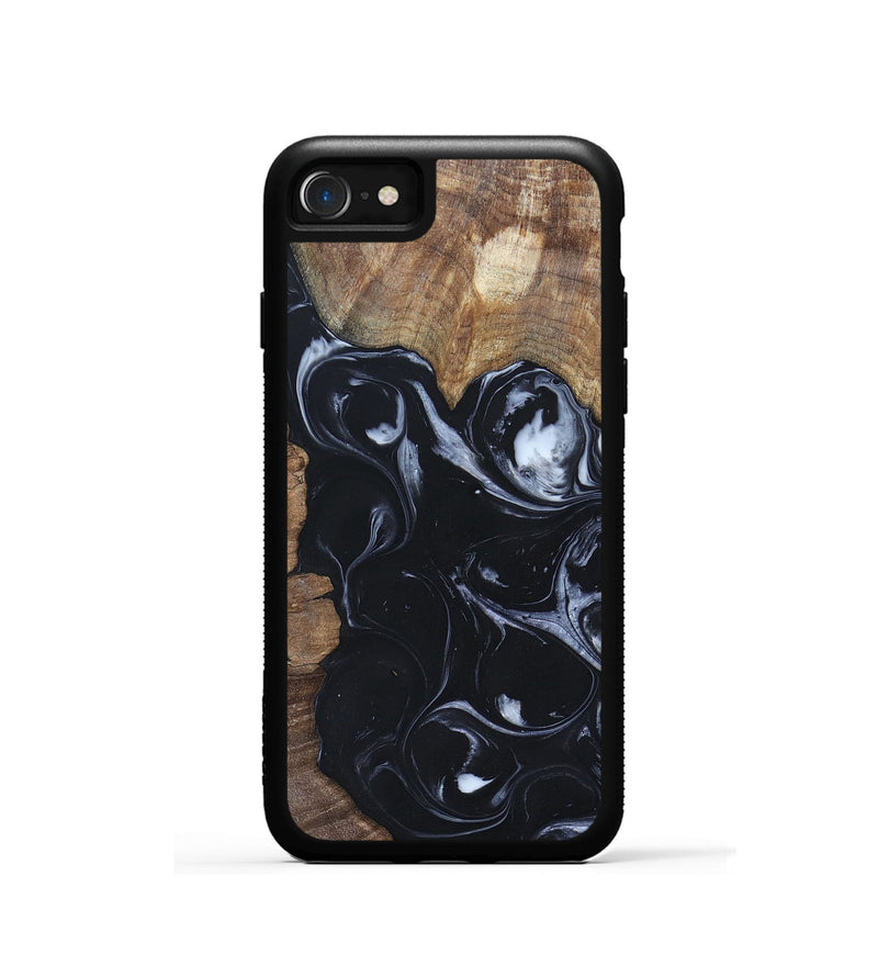 iPhone SE Wood+Resin Phone Case - Ismael (Black & White, 695875)