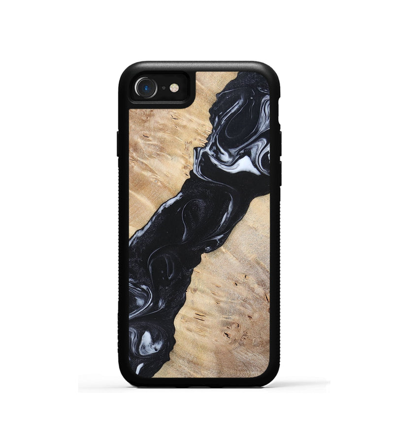 iPhone SE Wood+Resin Phone Case - Lorraine (Black & White, 695883)
