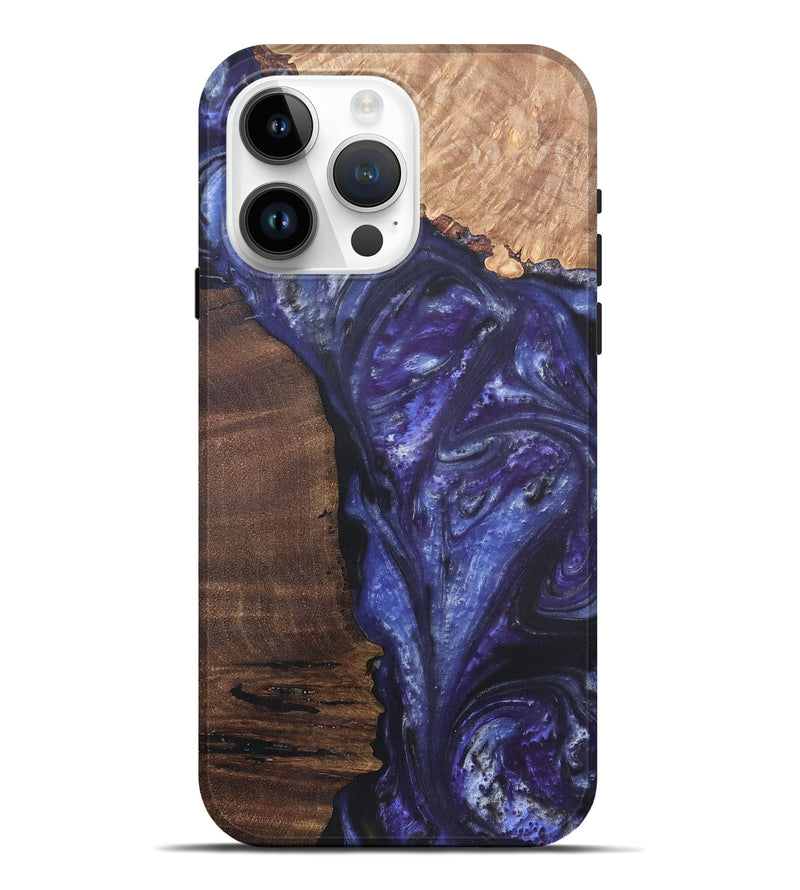 iPhone 15 Pro Max Wood+Resin Live Edge Phone Case - Jordyn (Purple, 695920)