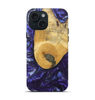 iPhone 15 Wood+Resin Live Edge Phone Case - Selena (Purple, 695921)