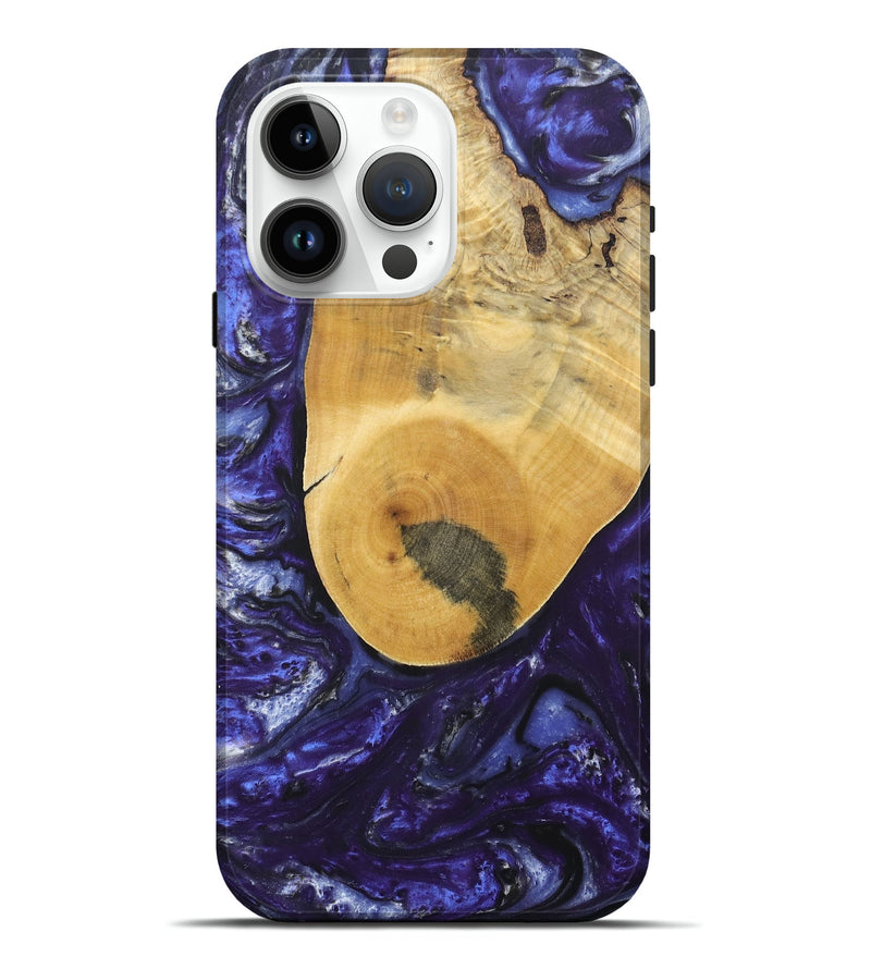 iPhone 15 Pro Max Wood+Resin Live Edge Phone Case - Selena (Purple, 695921)
