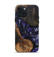 iPhone 15 Wood+Resin Live Edge Phone Case - Nakia (Purple, 695923)
