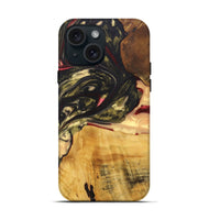 iPhone 15 Wood+Resin Live Edge Phone Case - Jack (Red, 695924)