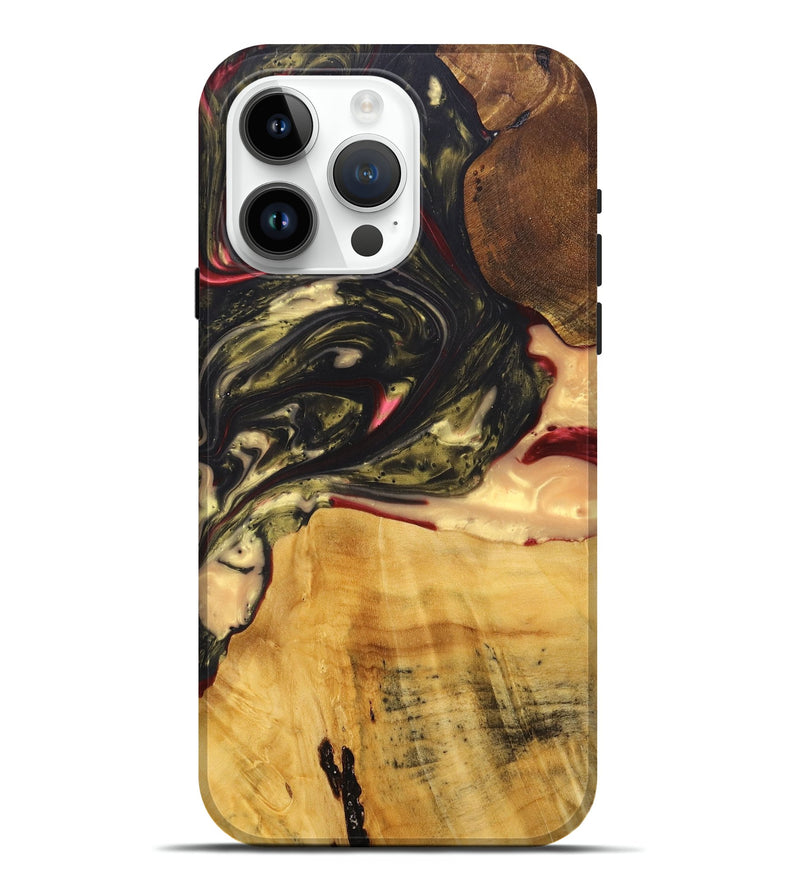 iPhone 15 Pro Max Wood+Resin Live Edge Phone Case - Jack (Red, 695924)