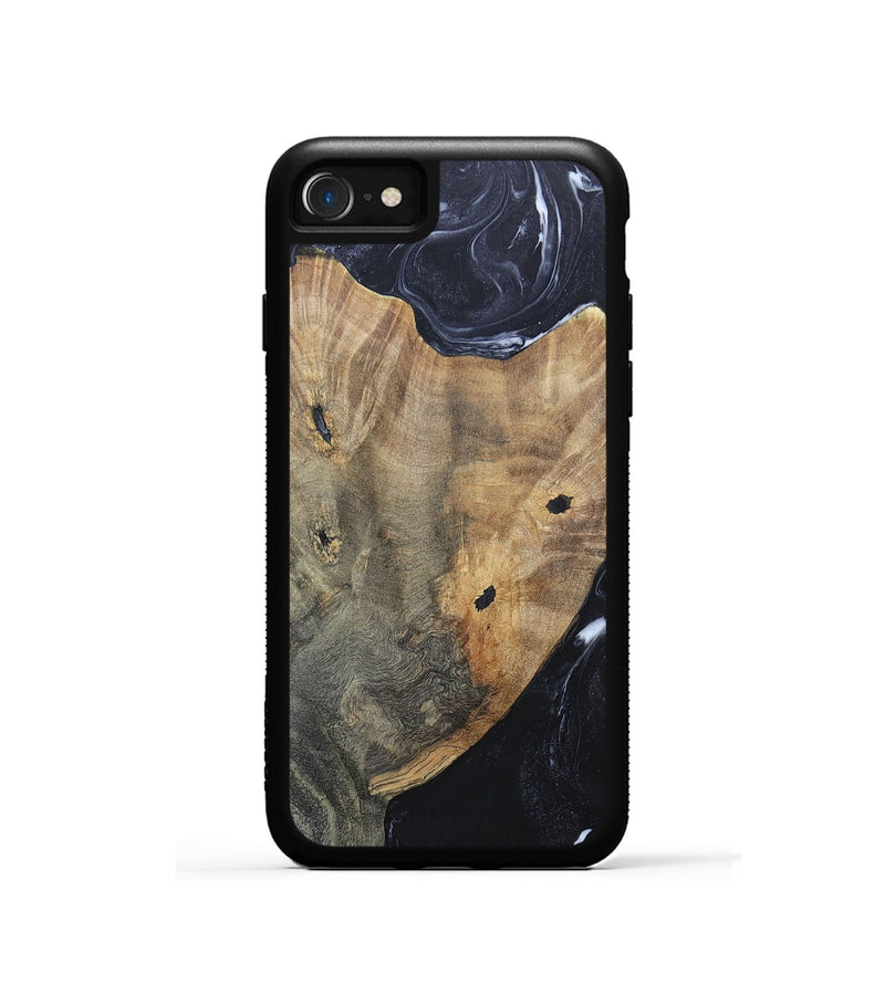 iPhone SE Wood+Resin Phone Case - Karl (Black & White, 695938)