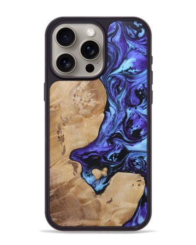 iPhone 15 Pro Max Wood+Resin Phone Case - Stefanie (Purple, 696121)