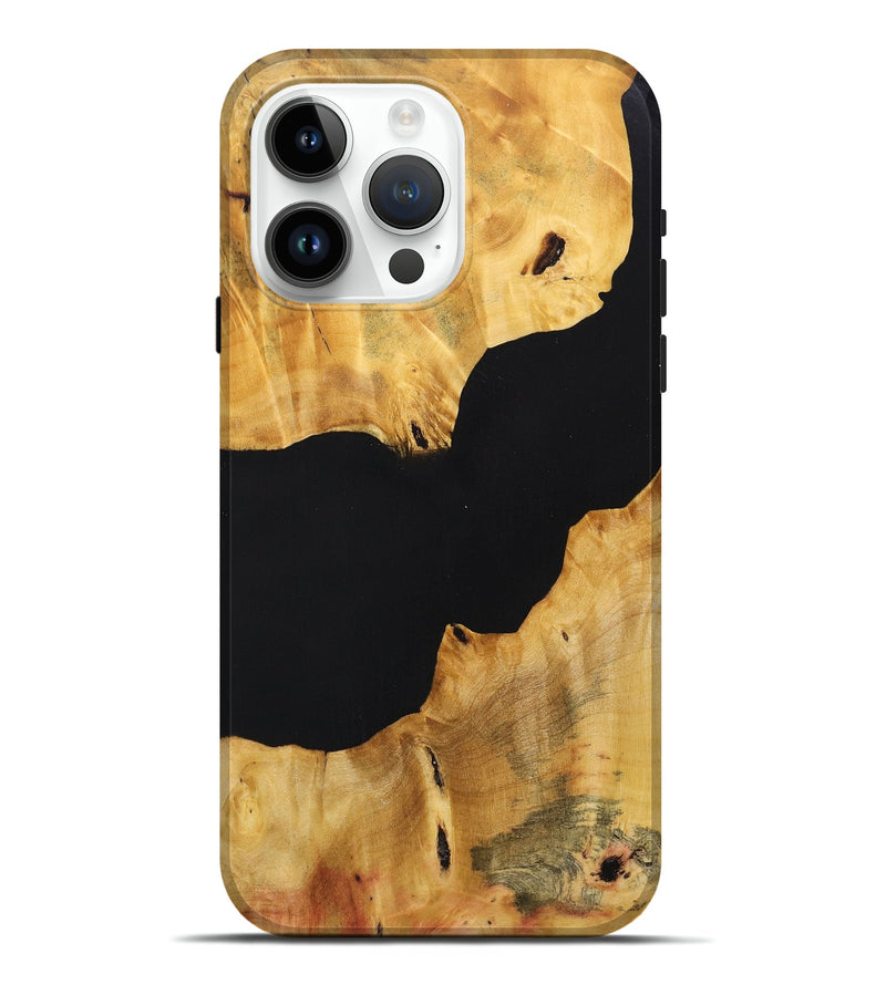 iPhone 15 Pro Max Wood+Resin Live Edge Phone Case - Joanna (Pure Black, 696170)