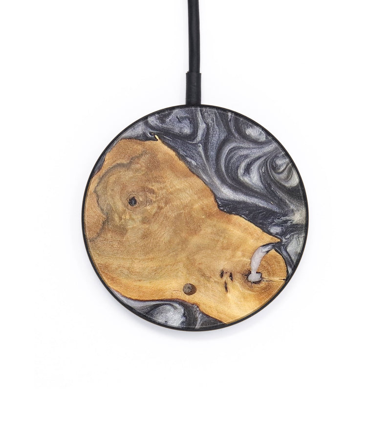 Circle Wood+Resin Wireless Charger - Brenna (Pure Black, 696232)