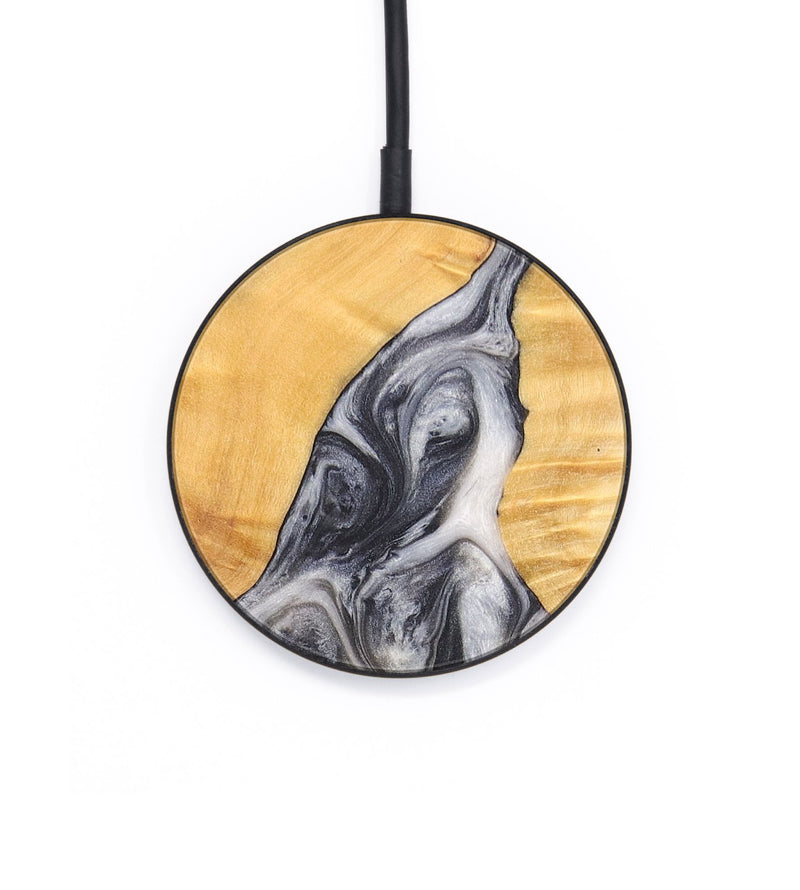 Circle Wood+Resin Wireless Charger - June (Pure Black, 696234)