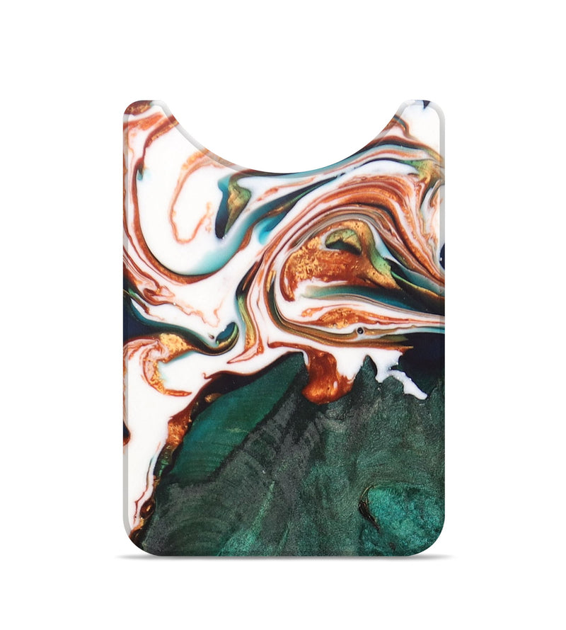 Live Edge Wood+Resin Wallet - Kendra (Teal & Gold, 696338)