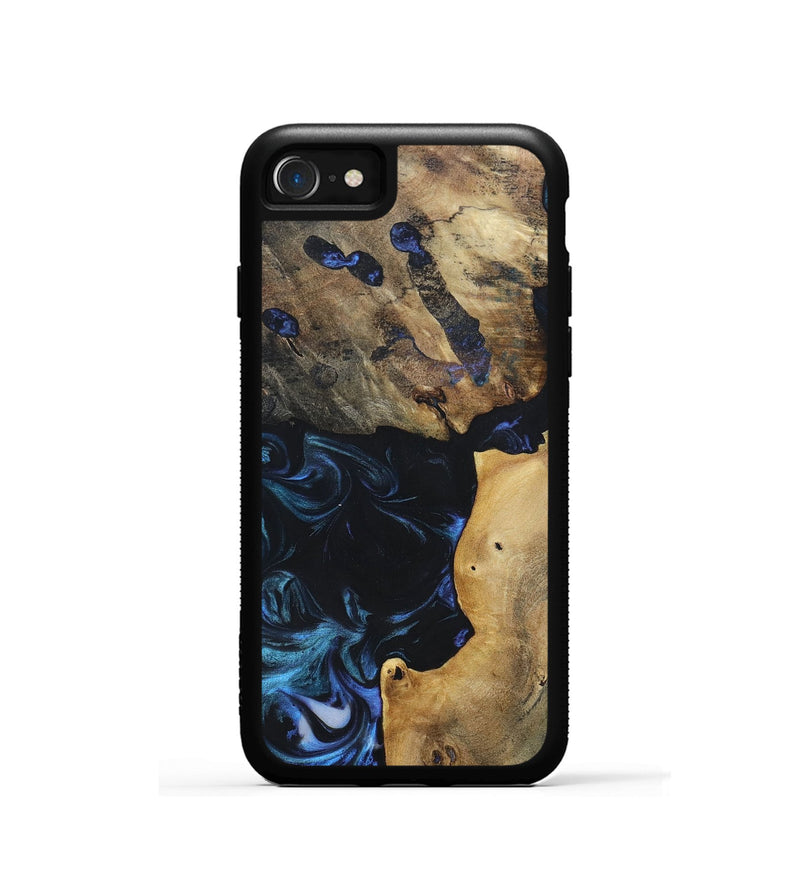 iPhone SE Wood+Resin Phone Case - Sally (Blue, 696508)