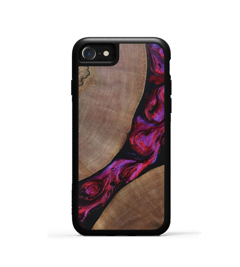 iPhone SE Wood+Resin Phone Case - Joshua (Red, 696552)