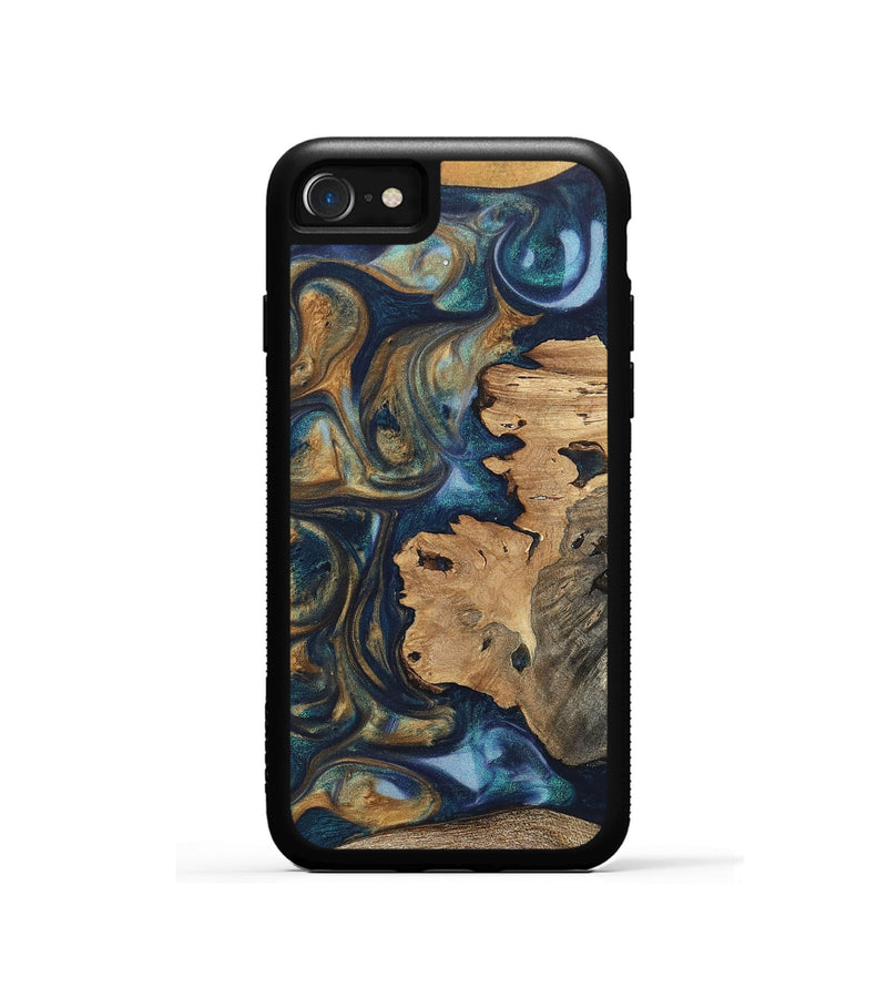 iPhone SE Wood+Resin Phone Case - Ruby (Mosaic, 696642)