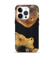 iPhone 15 Pro Wood+Resin Live Edge Phone Case - Carlos (Pure Black, 696823)