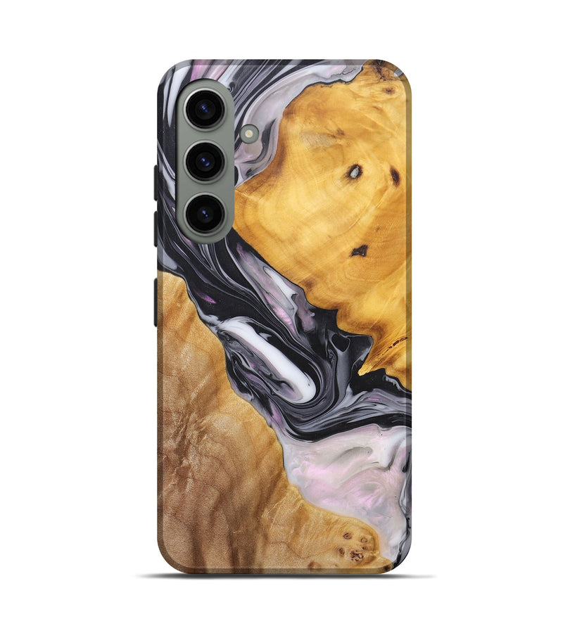Galaxy S24 Wood+Resin Live Edge Phone Case - Tabitha (Black & White, 696846)