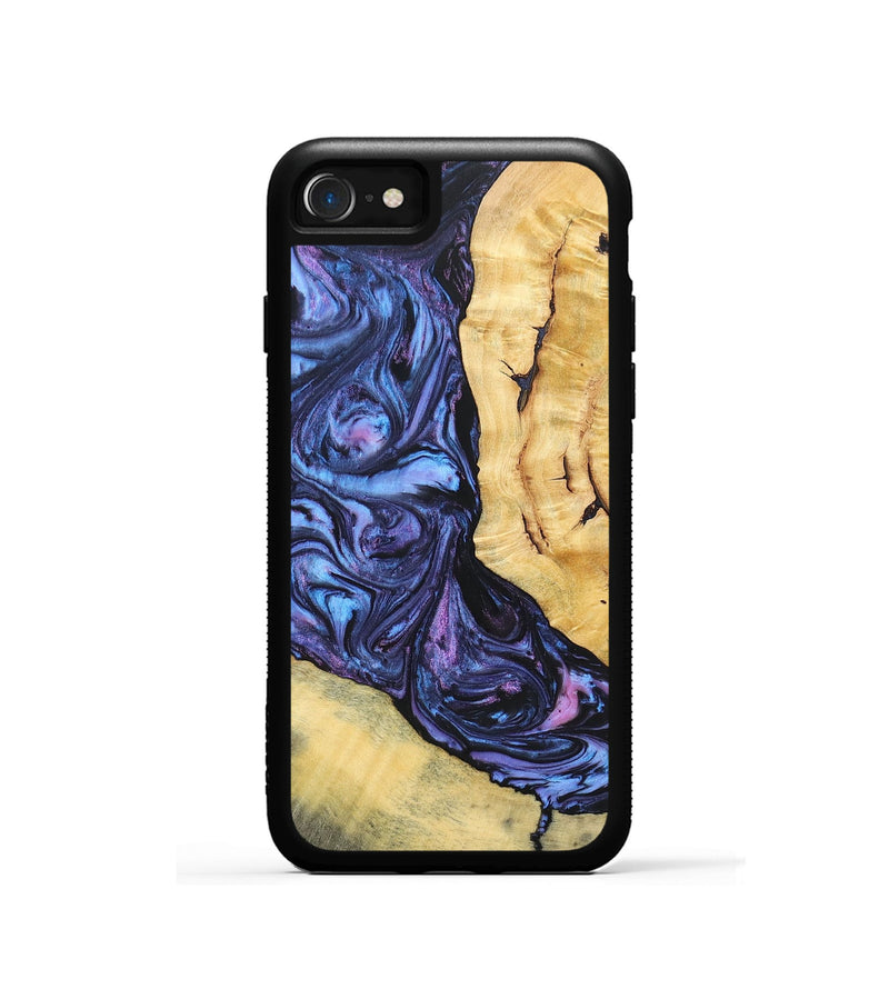 iPhone SE Wood+Resin Phone Case - Aspen (Purple, 696946)