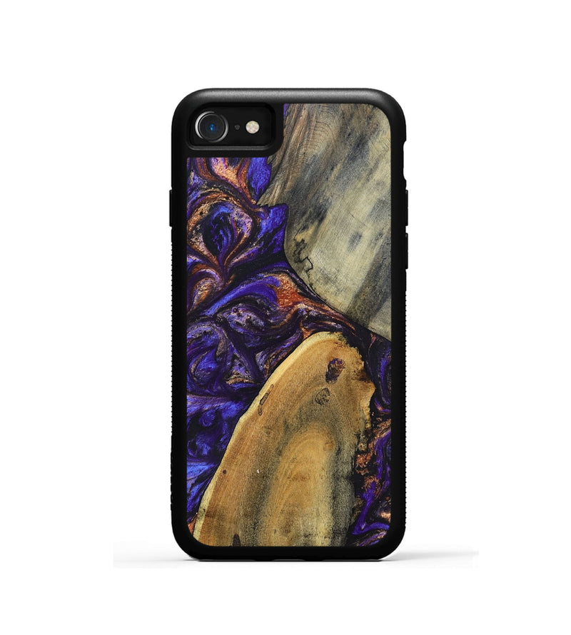 iPhone SE Wood+Resin Phone Case - Fannie (Purple, 696951)