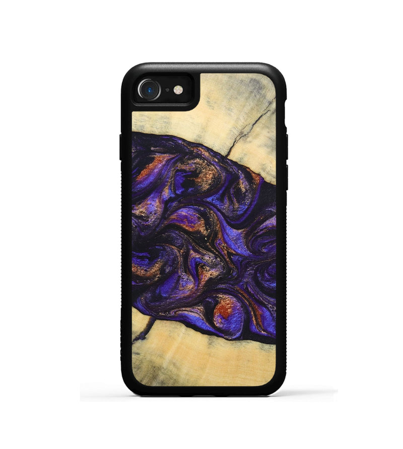 iPhone SE Wood+Resin Phone Case - Sheree (Purple, 696955)