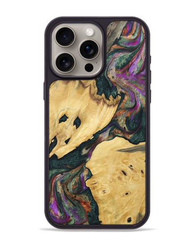iPhone 15 Pro Max Wood+Resin Phone Case - Kingston (Green, 697008)
