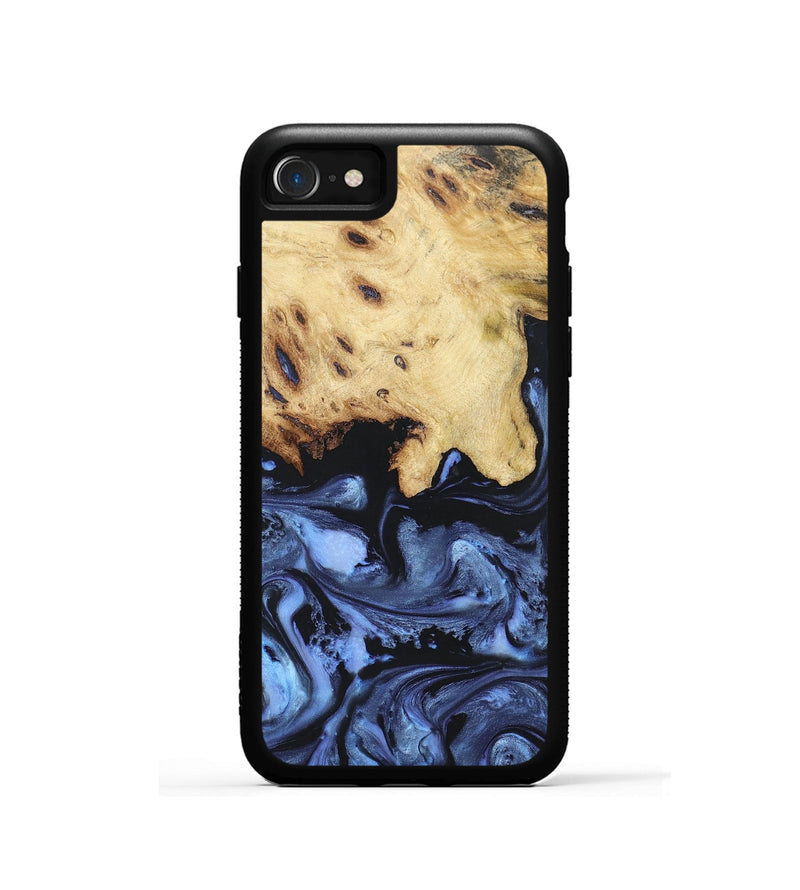 iPhone SE Wood+Resin Phone Case - Joanna (Blue, 697023)