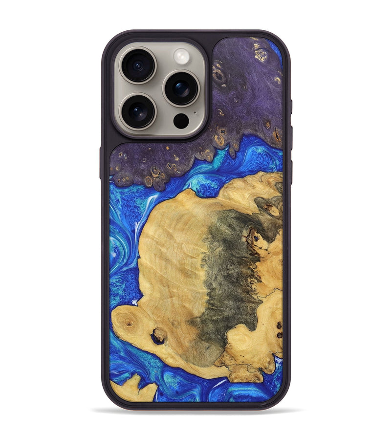 iPhone 15 Pro Max Wood+Resin Phone Case - Robbie (Mosaic, 697030)