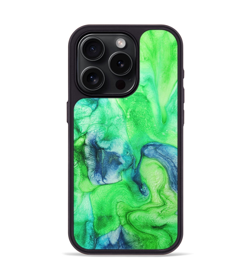 iPhone 15 Pro Wood+Resin Phone Case - Cecelia (Watercolor, 697042)