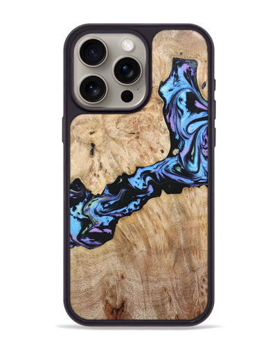 iPhone 15 Pro Max Wood+Resin Phone Case - Jewell (Purple, 697085)