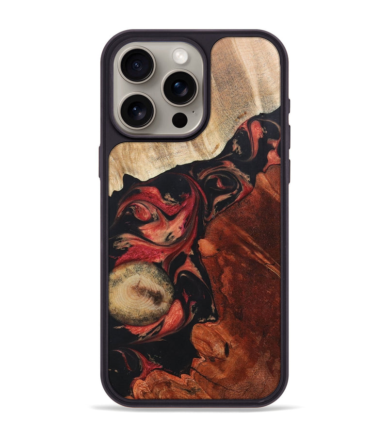 iPhone 15 Pro Max Wood+Resin Phone Case - Mamie (Mosaic, 697097)