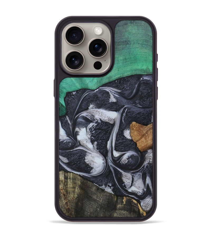 iPhone 15 Pro Max Wood+Resin Phone Case - Kaylee (Mosaic, 697099)