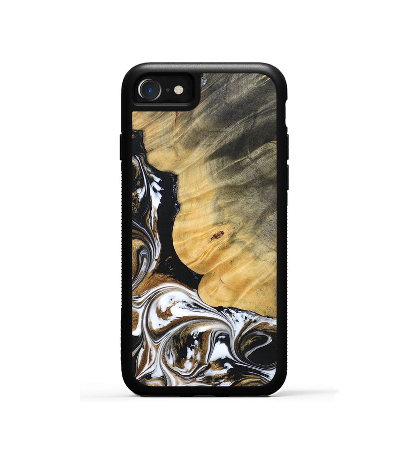 iPhone SE Wood+Resin Phone Case - Terrance (Black & White, 697124)