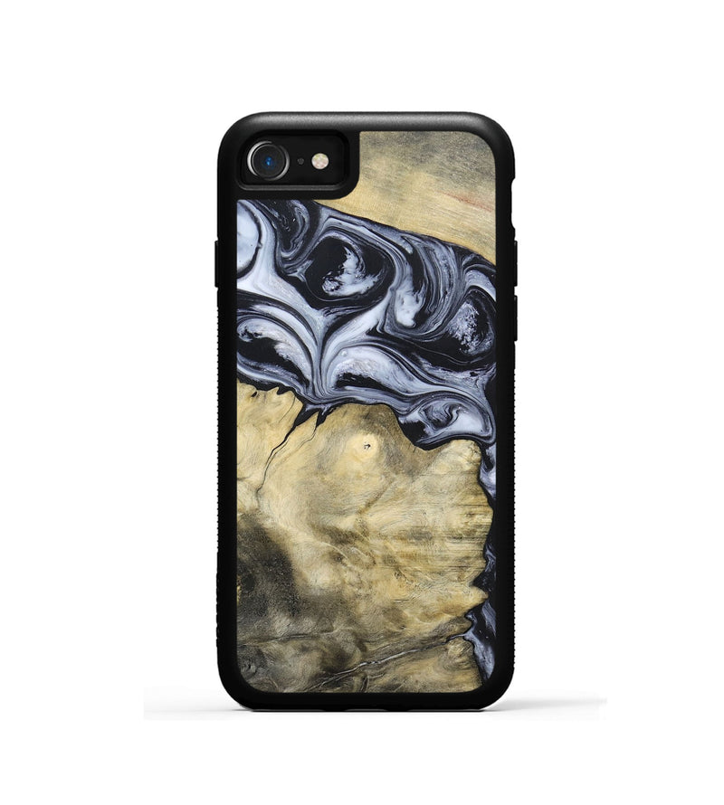 iPhone SE Wood+Resin Phone Case - Kassandra (Black & White, 697126)