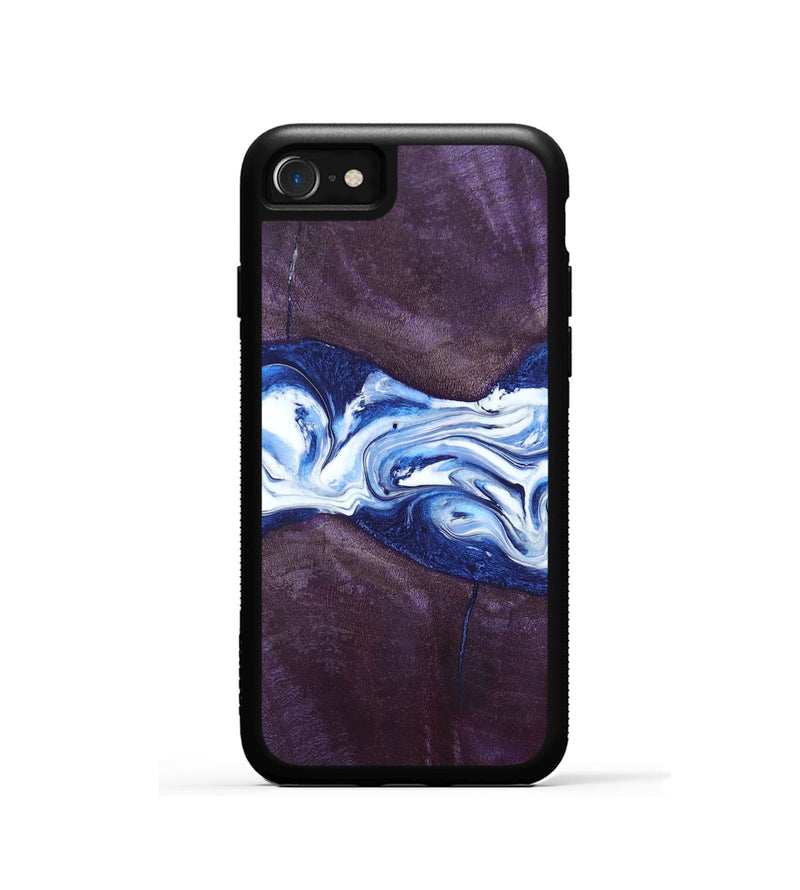 iPhone SE Wood+Resin Phone Case - Jenifer (Blue, 697208)