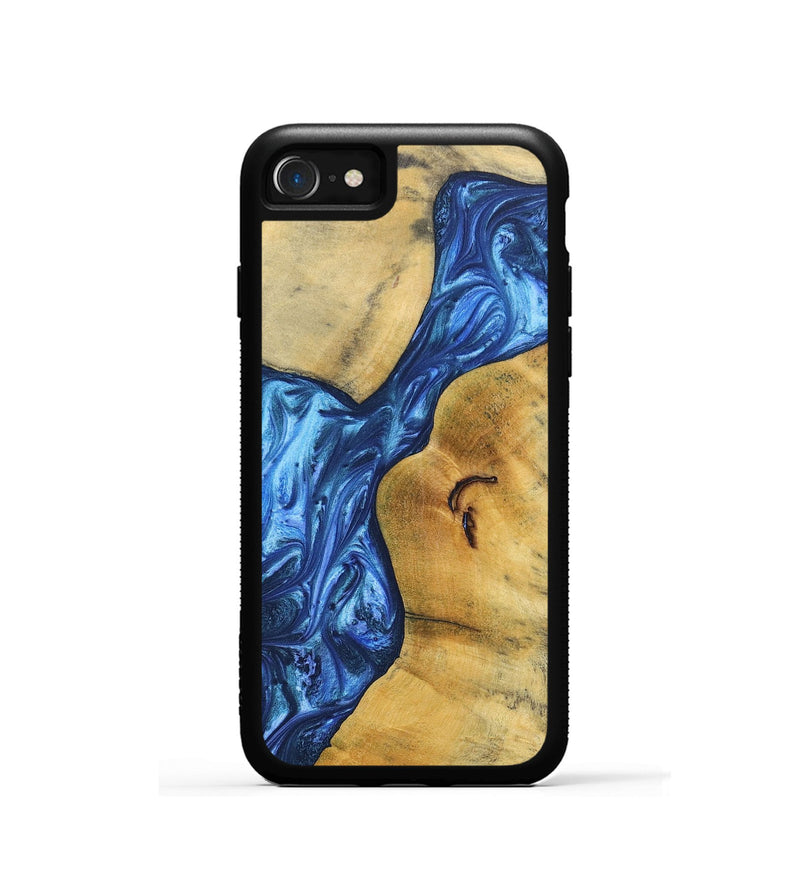 iPhone SE Wood+Resin Phone Case - Jamal (Blue, 697211)