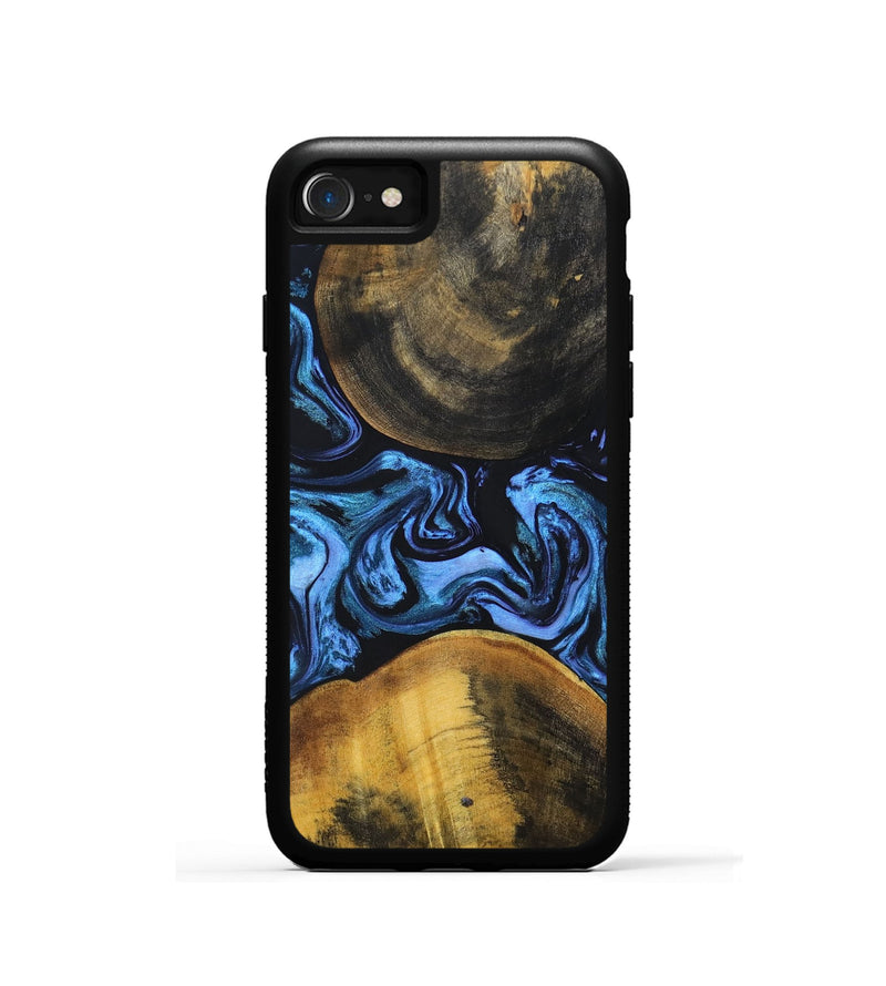 iPhone SE Wood+Resin Phone Case - Alexia (Blue, 697212)