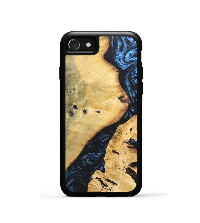 iPhone SE Wood+Resin Phone Case - Jami (Blue, 697271)