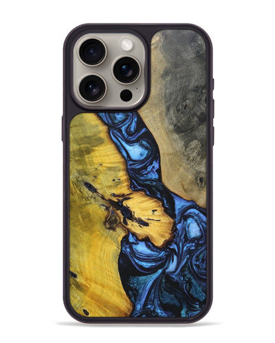 iPhone 15 Pro Max Wood+Resin Phone Case - Sade (Blue, 697279)