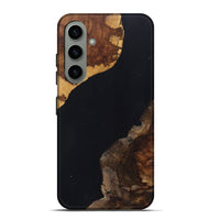 Galaxy S24 Plus Wood+Resin Live Edge Phone Case - Lyla (Pure Black, 697348)