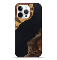 iPhone 15 Pro Max Wood+Resin Live Edge Phone Case - Lyla (Pure Black, 697348)