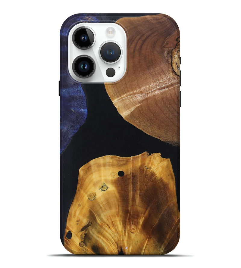 iPhone 15 Pro Max Wood+Resin Live Edge Phone Case - Audrey (Pure Black, 697349)