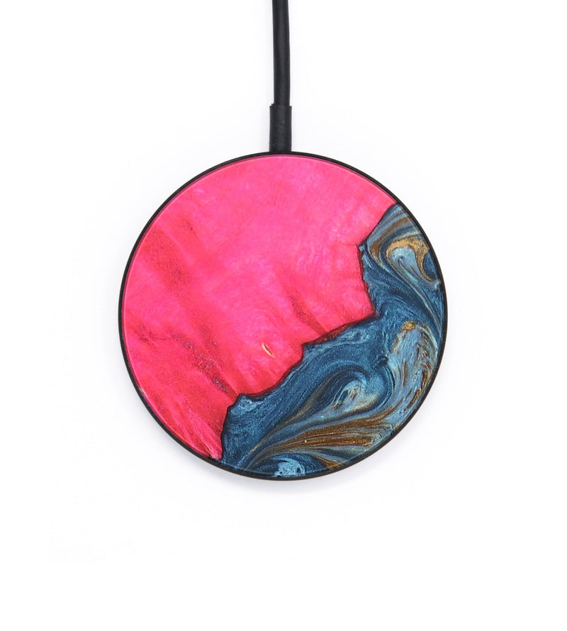 Circle Wood+Resin Wireless Charger - Neal (Teal & Gold, 697383)