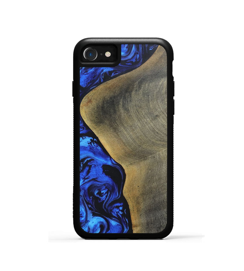 iPhone SE Wood+Resin Phone Case - Sheila (Blue, 697474)