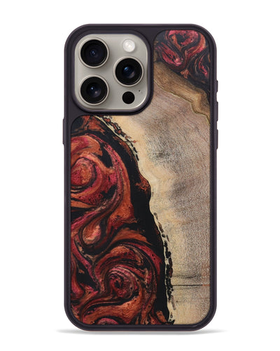 iPhone 15 Pro Max Wood+Resin Phone Case - Samara (Red, 697558)