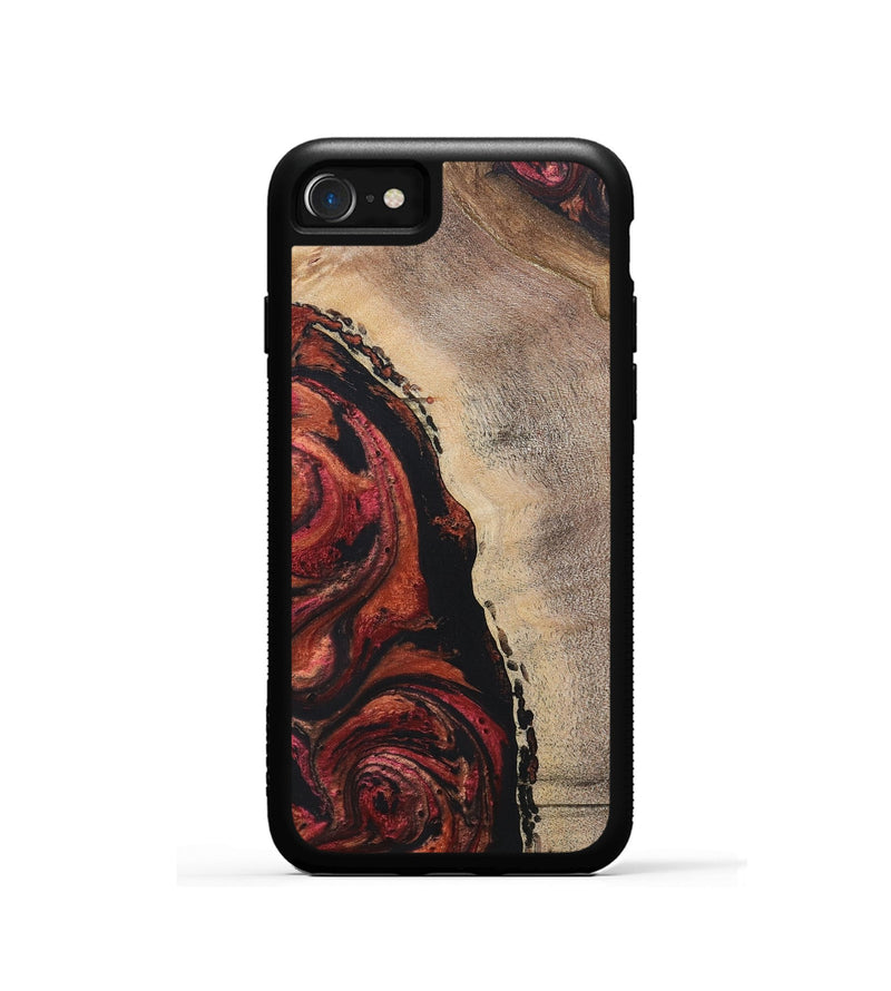 iPhone SE Wood+Resin Phone Case - Samara (Red, 697558)