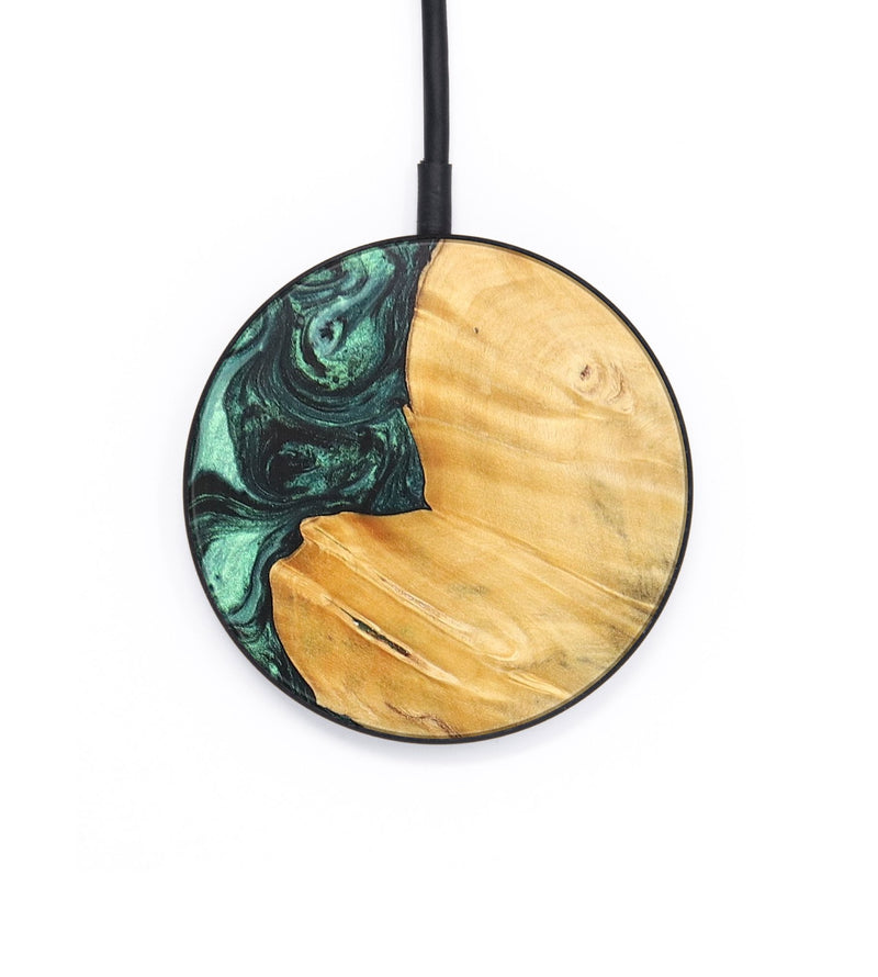 Circle Wood+Resin Wireless Charger - Justin (Green, 697866)