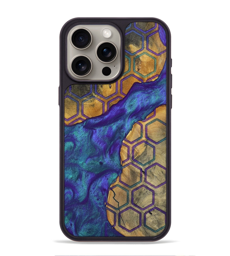 iPhone 15 Pro Max Wood+Resin Phone Case - Lula (Pattern, 698331)