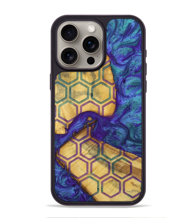 iPhone 15 Pro Max Wood+Resin Phone Case - Sara (Pattern, 698333)