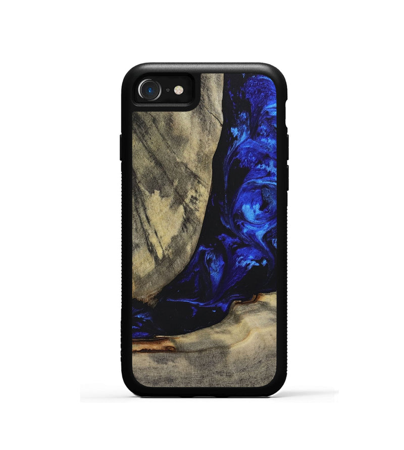 iPhone SE Wood+Resin Phone Case - Carlos (Blue, 698373)