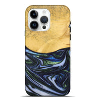 iPhone 15 Pro Max Wood+Resin Live Edge Phone Case - Trevor (Blue, 698522)