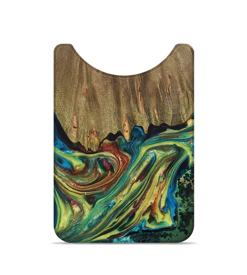 Live Edge Wood+Resin Wallet - Cathy (Green, 698605)